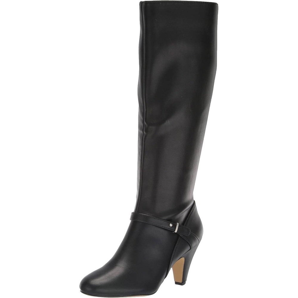 Bella Vita Sasha Black Faux Leather Tall Dress Boots Womens 6.5 N Narrow Heel
